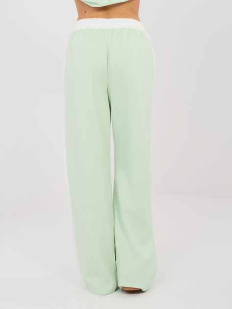 Pistacjowy kolorowy komplet z szerokimi spodniami RUE PARIS