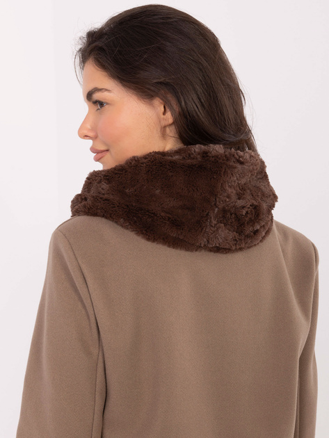 Brązowy ciepły komin damski