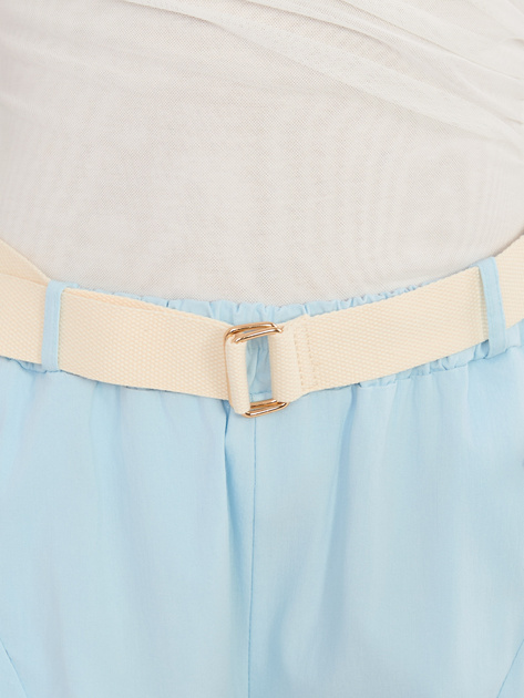 Jasnoniebieskie materiałowe spodnie z wysokim stanem