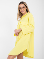  Żółta sukienka szmizjerka z kołnierzykiem RUE PARIS 