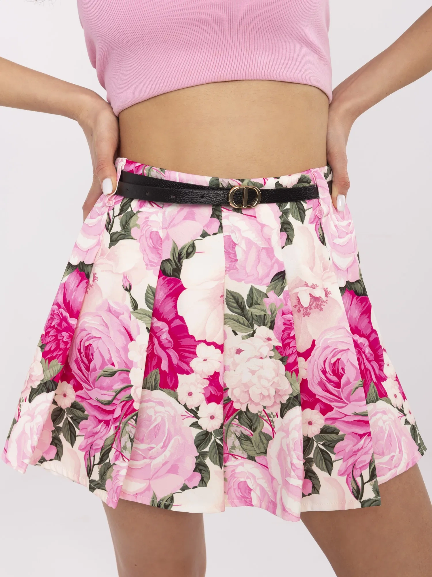 Pink floral skort.