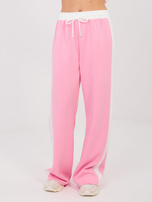 Różowe dresowe spodnie z miękkiego materiału RUE PARIS 