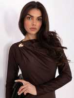 Tmavě hnědé elegantní body s řasením.