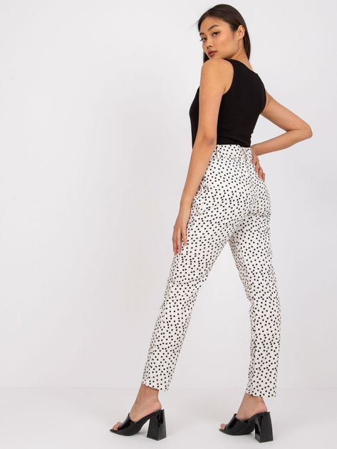 Ecru spodnie w groszki Kyoto
