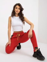 Hurt Czerwone damskie spodnie dresowe z kieszeniami