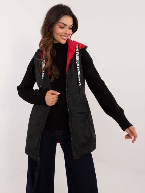 Hurt Czerwona dwustronna kamizelka z troczkami