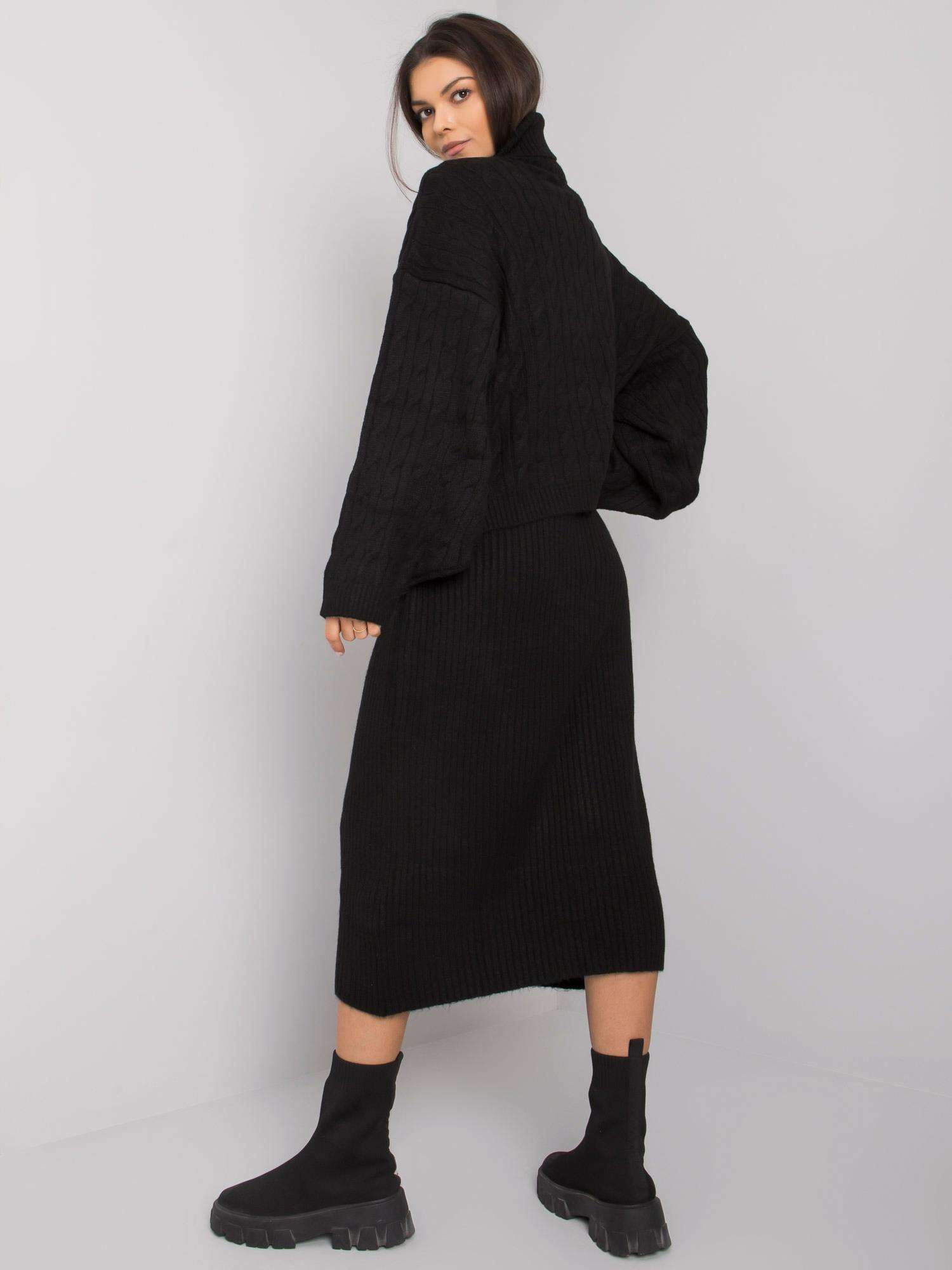 Black two-piece knitted set Imane RUE PARIS