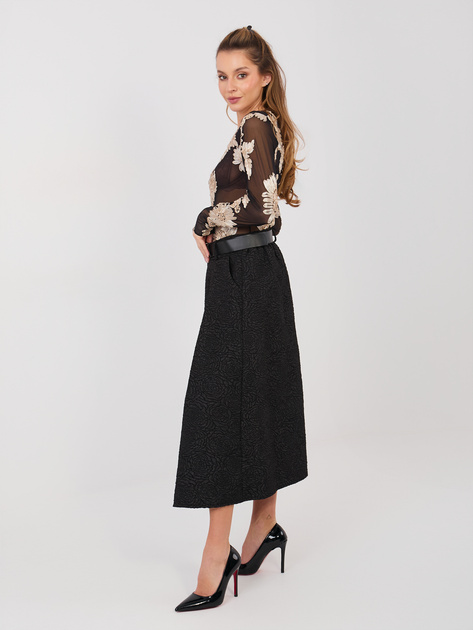 Czarna żakardowa spódnica z paskiem RUE PARIS