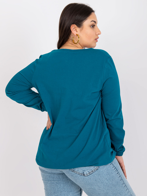 Morska bluzka plus size z długim rękawem Hailey