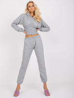 Szary melanżowy dresowy komplet z bawełny Neele
