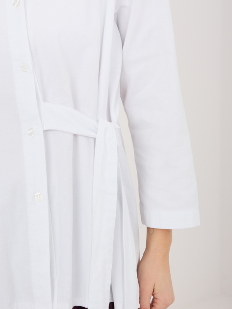 Biała sztruksowa koszula z kołnierzykiem RUE PARIS