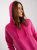 Hurtownia Fuksjowa dresowa bluza kangurka z kapturem 