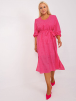 Hurt Dark Pink Plus Size Midi Dress