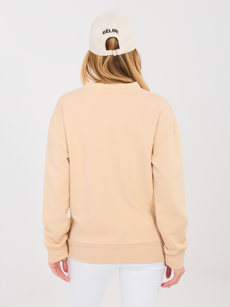 Beżowa bluza oversize z ozdobną naszywką