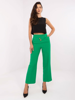 Zielone garniturowe spodnie z szeroką nogawką RUE PARIS 