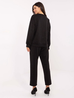 Czarny komplet z bluzą bez kaptura RUE PARIS 