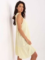 Jasnożółta muślinowa sukienka na ramiączkach OCH BELLA