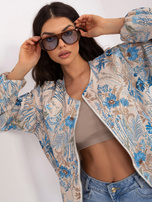 Niebieska balonowa kurtka zapinana na suwak