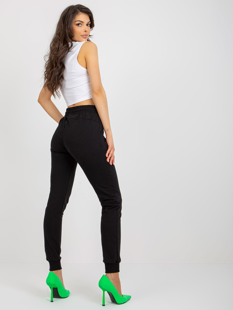 Hurt Czarne bawełniane spodnie dresowe z kieszeniami