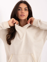 Jasnobeżowa bluza ze złotymi wstawkami RUE PARIS 