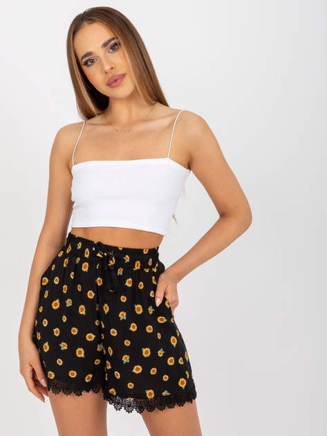 Hurtownia Czarne letnie szorty casualowe z printami SUBLEVEL