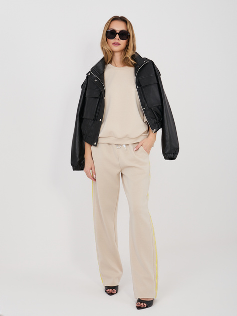 Beżowy dresowy komplet z rękawem 3/4 RUE PARIS