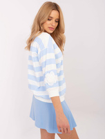 Hurtownia Niebiesko-ecru casualowa bluzka w paski