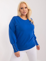Hurt Kobaltowa damska bluza plus size z bawełny 