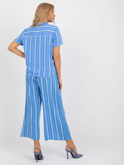 Hurt Niebieska rozpinana bluzka koszulowa w paski SUBLEVEL