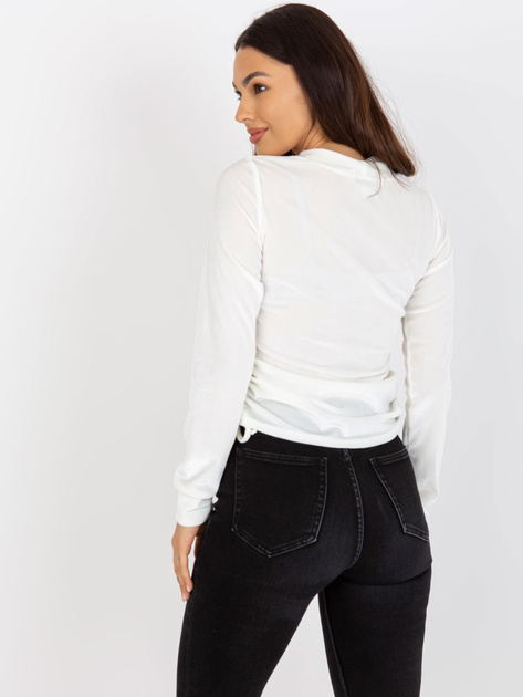 Hurt Ecru welurowa bluzka damska ze ściągaczami