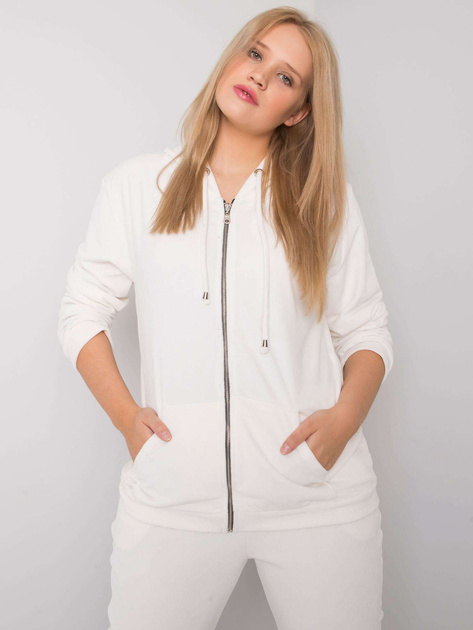 Biały welurowy komplet plus size Michell