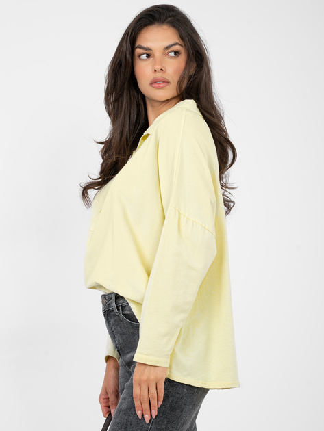 Jasnożółta sztruksowa bluzka oversize