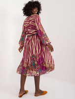 Hurt Fioletowa sukienka z kopertowym dekoltem