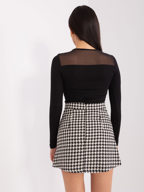 Hurt Biało-czarna spódnica trapezowa z kieszeniami