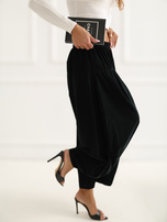 Czarne sztruksowe spodnie bez zapięcia 