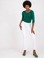 Ciemnozielona bluzka basic z bawełny Mona