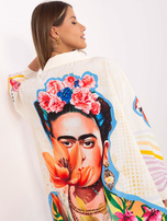 Hurt Kremowa długa koszula z nadrukiem na plecach