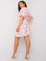 Różowa wzorzysta sukienka plus size Celene 