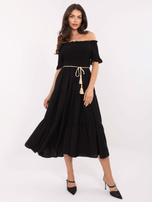 Czarna sukienka hiszpanka z krótkim rękawem