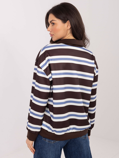 Czekoladowa damska bluza oversize w paski