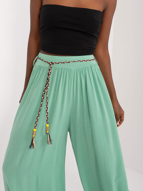 Hurt Pistacjowe letnie spodnie palazzo OCH BELLA