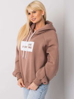 Jasnobrązowa ocieplana bluza dresowa Dina