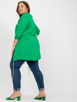 Zielona asymetryczna bluzka plus size z aplikacją