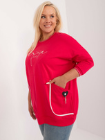 Hurt Red casual plus size blouse with an application.