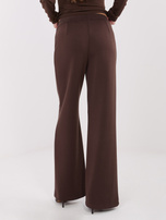 Ciemnobrązowe szerokie spodnie z przeszyciami 