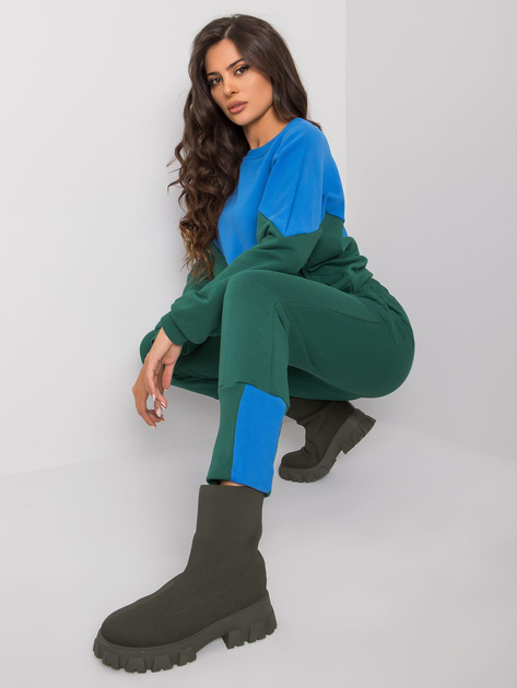 Niebiesko-zielony komplet z bluzą i spodniami Abinelli RUE PARIS