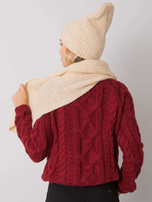 Beżowy komplet zimowy czapka i szalik RUE PARIS