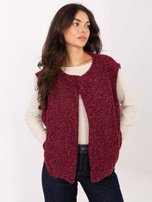 Burgundy boucle knit vest RUE PARIS.