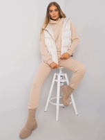Jasnobeżowy komplet z kamizelką Aysel
