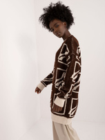 Hurt Ciemnobrązowy sweter oversize z wełną